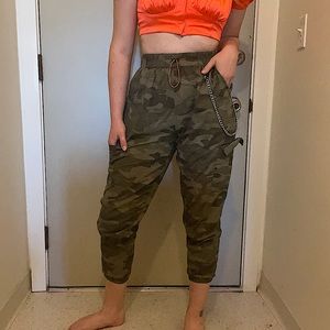 Comfy and Cute Lovefire Camo Pants w/ Chain